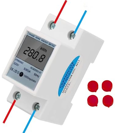 LCD Digitale Stromzähler 220 V 5 (80) Ein digitaler 1-Phasen 2-Draht 2P Hutschiene KWh Zähler Elektronischer Wechselstromzähler
