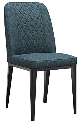 Dining Chair Licht Rückenlehne Hocker Ergonomie Moderne Schreibtischstuhl ohne Armlehnen Kleine Wohnung Freizeit Ledersessel High Back Dining Chair (Color : Blue)