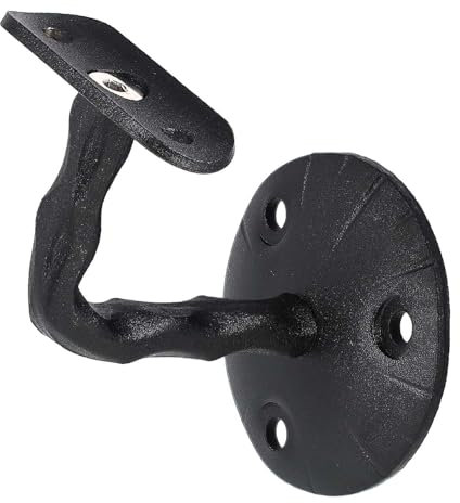 Buche Treppe Wand Handlauf/Geländer/Rundholz/Stange/Griff unbehandelt Ø 42 mm mit bearbeiteten Enden ohne Handlaufhalter passende Handlaufhalter Modell M schwarz lackiert