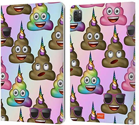 Head Case Designs Offizielle Emoji® Poo Sei EIN Einhorn Leder-Wallet-Hülle Kompatibel mit Apple iPad Pro 11 2020/2021 / 2022