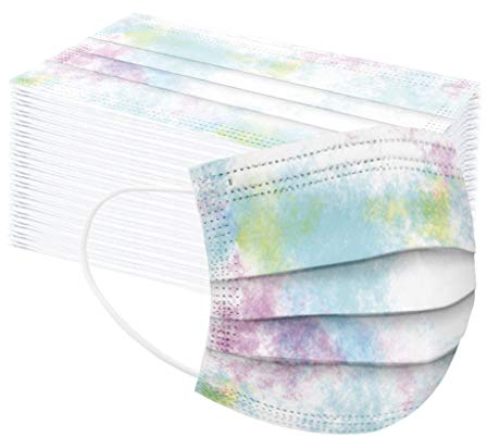 Lulupi 20 Mundschutz Mund Nasen Bedeckung Batik Bunt Einweg Mund und Nasenschutz 3-lagig Staubdicht Elastisch Mundbedeckung Halstuch Outdoor Gesicht Schild