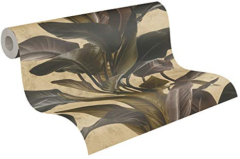 Papier Peint Fleuri Metropolitan Stories 2 A.S. Création Antonio - Barcelona Papier peint intissé 10.05 m x 0.53 m Brun Métallisé Noir Fabriqué en Allemagne 378624 37862-4