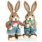 com-four® 2X XL Stroh Osterhase handgemacht - 42 cm Deko-Osterhase zur Osterdekoration - Strohfiguren für Ostern - Deko-Hase aus Stroh - handgefertigte Hasen - Hasenfiguren (02 Stück 42cm Frau+Mann)