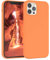 EAZY CASE Premium Silikon Handyhülle kompatibel mit iPhone 12/12 Pro, Slimcover mit Kameraschutz und Innenfutter, Silikonhülle, Schutzhülle, Bumper, Handy Case, Hülle, Softcase, Orange