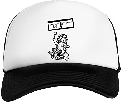 Riot Grrrl Weiß Schwarz Unisex Kinder Baseball Cap Kids White Black