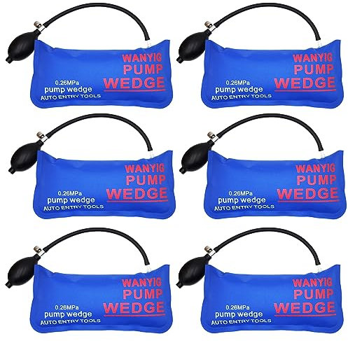 WANYI Air Wedge Inflatable Air Wedge Car Door Pump Up Bag Heavy Duty Universal Pump Wedge Airbag Air Wedge Pump Alignment Tool for Door Window Installation and Auto Repair (Big rectangle, 6 Pack)