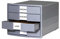 HAN 10128-18 Schubladenbox, Grau, 4 Schubladen