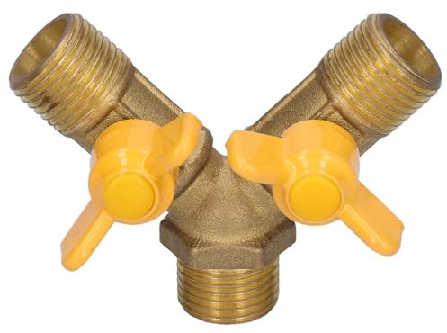 Robinet Tournant Spherique Gaz en Forme de Y, Robinet Tournant Spherique Gaz 3 Voies Filetage Male G 1/2 Raccord de Commutateur de Gaz Naturel pour Appareil Gaz Combustible
