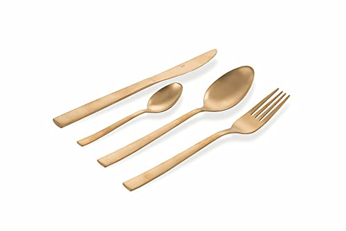 Modern Set 24 posate copper con finitura lucida in acciaio