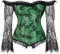 Corset Tops for Women with Sleeves Bustier Princess Tank Overlay Lace Floral Sexy Costumes Green M