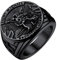 U7 Erzengel Michael Siegelring für Männer Schwarz Schutzpatron St. Michael Porträt Statement Ring Biker Katholischer Ring Modeschmuck Accessoire für Vater Ehemann(Ring Größe 69)
