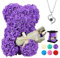 POHOMEGK Regali di San Valentino per Lei,Regali per Donne Orso on Rose,Compleanno Orso Fiore Rosa per Fidanzata,Regali di San Valentino per Donna,Regali d'Amore romantici Carini (Viola)