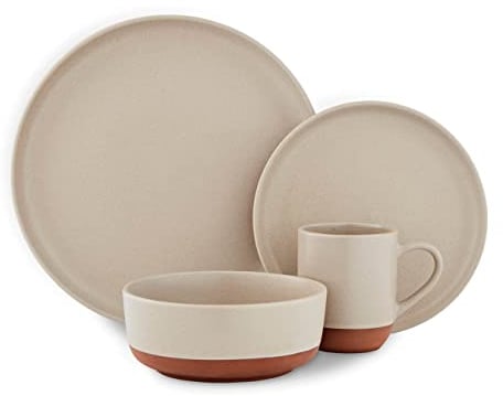 Barbary & Oak Verona BO867014STN Service de table 16 pièces en terre cuite, pierre