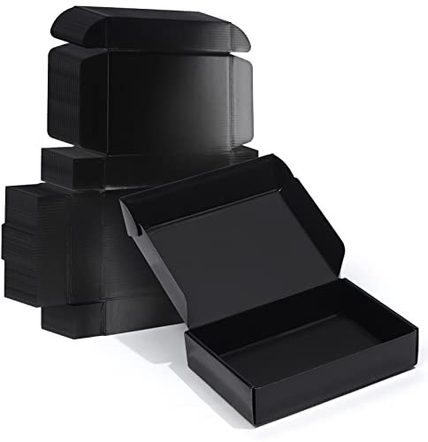 ZBEIVAN 22,9 x 15,2 x 5,2 cm, schwarze kleine Versandkartons aus Wellpappe, 20 Packungen für Verpackung von kleinen Unternehmen