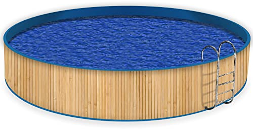 Wallario Pool Verkleidung mit Motiv ohne Ösen, Umrandung Dekoration, Motiv Holzpanele hell, Größe Höhe 120 cm x L 15m