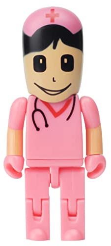 Clé USB 64 Go Modèle de Infirmière Mignon Mémoire Stick USB 2.0 Flash Drive pour Stockage de Données Externe, Rose