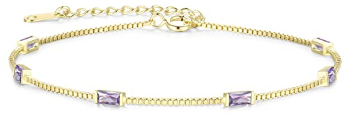 LOUISA SECRET Gold Armband Damen 925 Sterling Silber 14k Vergoldet Zirkonia Armbänder Damen Verstellbar Armkette Valentinstag Muttertag Geburtstags Weihnachts geschenke für Frauen Freundin mama