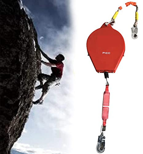 SHENGSHIYU Self-retracting Lifeline, Industrial Tripod Fall Arrest Tool Lanyard, Retractable Fall Arrester, Self-locking Hook/webbing/double Disc Brake System,500kg-25m