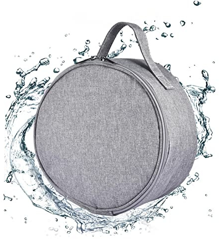 Bavokon 2 Fan Protective Bag,Hand Fan Protective Case,Waterproof Folding Fan Hand Bag with with Handle & Double Zipper,Multifunctional Shockproof Round Cosmetic Bag for Travel Camping Daily Used