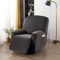 OKYUK Housse de Fauteuil Relax, Housse de Fauteuil inclinable Haute élasticité pour Fauteuil inclinable 4 pièces avec Poches latérales, Housses de Protection Amovibles et lavables（Gris foncé）