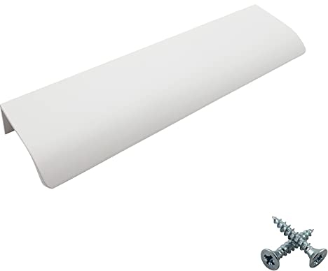 M4TEC Bar Kitchen Cabinet Door Handles Cupboards Drawers Bedroom Furniture Concealed Finger Edge Pull Handle for Wardrobe & Bedroom Cabinet Hardware White. VD3 Series: 64 mm