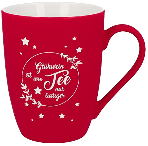 Spruchreif I SOFT-TOUCH-Tasse mit beidseitiger Gravur Glühwein ist wie Tee... I Tasse mit Weihnachtsmotiv I Glühweintasse