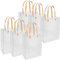 6 Stücke Geschenktaschen Transparent Bodenbeutel mit Henkel Wiederverwendbar Tragetaschen Verpackungsbeutel für Einkaufen Geschenke Lebensmittel Geburtstag Hochzeit Ostern Party