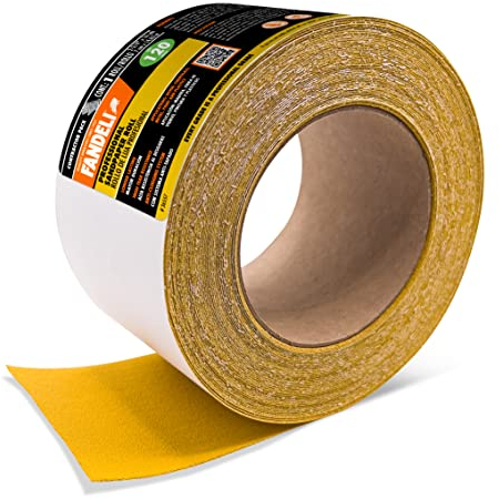 Fandeli | Rotolo di Carta Vetrata a Lunga Durata | Ideale per Levigare il Legno | Foglio Autoadesivo Continuo (Grana 120)