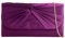 Pochette in raso pieghettato stile nuziale Prom Wedding Evening Pochette Party borsa a mano, Viola, medium