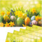 matches21 Frühlingshafte Tischsets Platzsets Motiv abwaschbar Ostereier Osterglocken Blumenwiese bunt 6er 43,5x28,5 cm