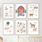 CAYBES 6 Stück Babyzimmer Schwein Kuh Schaf Pferd Bauernhof Tier Kinderzimmer Wandkunst Leinwand Malerei Nordische Poster und Drucke Wandbilder Baby Kinderzimmer Dekor-40x60cmx6 (Kein Rahmen)