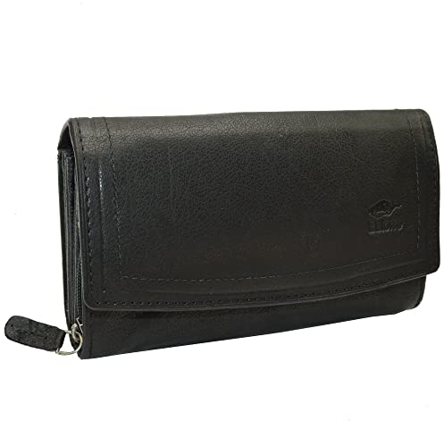 flevado ELtorro Große Handliche Praktische Damen Geldbörse XL Portemonnaie viel Stauraum Geldbeutel Kellnerbörse Brieftasche Echt Leder RFID/NFC Schutz