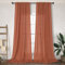 Terrakotta-Vorhänge, 213 cm Länge, für Wohnzimmer, 2 Paneele, mit Schlaufen auf der Rückseite, lichtfilterend, halbtransparent, Flachs, Leinen, gebranntes Orange, Braun, Rot, Rostvorhang für