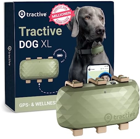 Tractive XL GPS Tracker für Hunde | Empfohlen von Martin Rütter | Bis zu 1 Monat Akku | Weltweite Live-Ortung | Weglaufalarm | Gesundheitswarnungen & Aktivitätstracking | Mehrfacher Testsieger