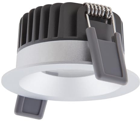 Ledvance LED-Spot Fix Aluminium Silber 8W 680lm 36D - 930 Warmweiß | Ausschnitt 68mm - IP44 - Höchste Farbwiedergabe - Dimmbar