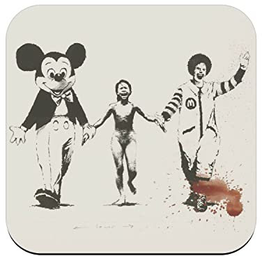 Untersetzer aus Kork – Banksy Napalm Mickey Ronald Vietnam – 1 Stück (95 x 95 mm)
