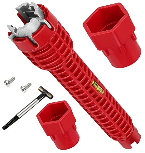 Qegtnk Faucet Installation Tool 8 in 1 Water Pipe Spanner Multifunction Pipe Repair Wrench for Toilet Bowl Sink Bathroom Kitchen