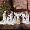BCSmyer Weihnachtskrippensets für Weihnachten im Innenbereich, 12 Stück, 16,5 cm, Elegantes Krippen-Set für Tischdekorationen, Weihnachtskrippen-Set, Heilige Familie Statue