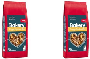 MERA Bakery Puppy Knochen Mix (1kg), Hundeleckerli für Training oder als Snack, Leckereien für Hunde aus natürlichen Zutaten, schonend gebackene Hundekekse (Packung mit 2)