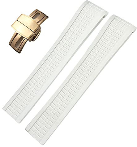 PURYN 21mm Bunte Fluid Gummi Uhrenarmband für Patek 5164A 5167A Aquanaut Philippe Series Silikon Uhrenarmband mit Schmetterlingsschnalle für Herren Damen, Silver Buckle, Achat