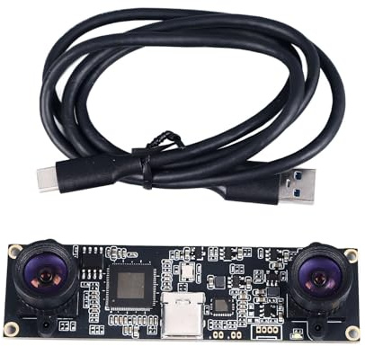 Fyearfly VR-Kameramodul, USB-Kameramodul 1 MP 720P 3D-Rekonstruktion VR-Ranging 2 Objektivsynchronisation Weitwinkel 100 Grad 2,1 Mm Webcam-Board