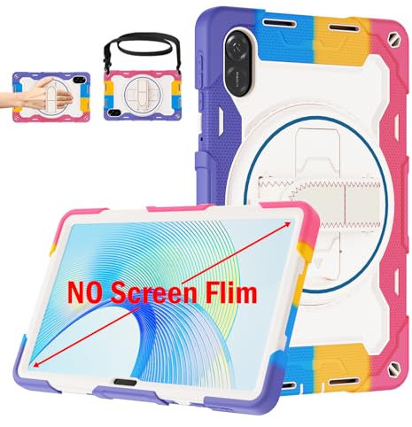 ROISKIN Honor Pad X9 11.5 inch 2023: Heavy Duty Rugged Cover for Tablet Honor Pad X8 Pro with Rotating Kickstand & Hand/Shoulder Strap & Pen Holder - Pink