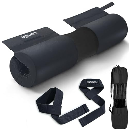 Langhantel Polster Set, Nylon-Hip Thrust Pad mit Klettverschluss -Polsterung für Squats,Booty Training -Hantel Nackenpolster,Gym Fitness -Mit Fußschlaufen, Zughilfen für Krafttraining