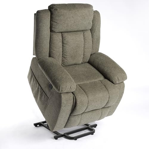 DUPI Sillón Relax Eléctrico California | Elevable y Reclinable con Motor | Fácil Montaje en 2 Minutos | Sistema Antivuelco | 100% Poliéster (Capuchino)
