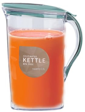 Jarra De Agua Para Jugo De Refrigerador,Jarra De Bebidas,Jarra de refrigerador de jugo de agua Hervidor frío - Jarra de agua para puerta de frigorífico de 1,5 l con tapa para zumo, limonada y bebidas