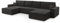 FurniShop24 Ecksofa mit Schlaffunktion und Bettkasten - Eckcouch U-Form, Klappsofa - Schlafcouch zum Wohnzimmer, Modern Design Schlafsofa Mango U: Anthracite