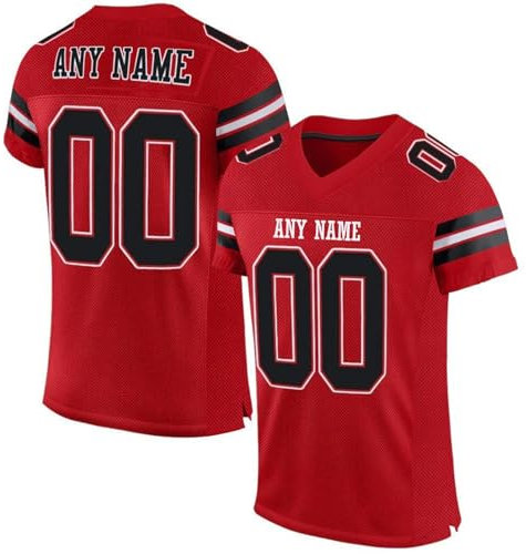 American Football Custom Jersey for Men Women Youth Personalised Name Number Team Name Logo Jerseys Customise Sports T-Shirts Quick Dry Rugby Uniform Moisture Wicking Active Tops 20