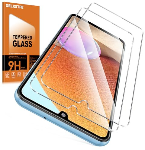 Oelrstfe Verre Trempé pour Samsung Galaxy A32 4G 2 Pièces,Film de Vitre Protection écran Dureté 13H Anti Rayures Sans Bulless Transparent HD Haute Sensibilité Protecteur D'écran