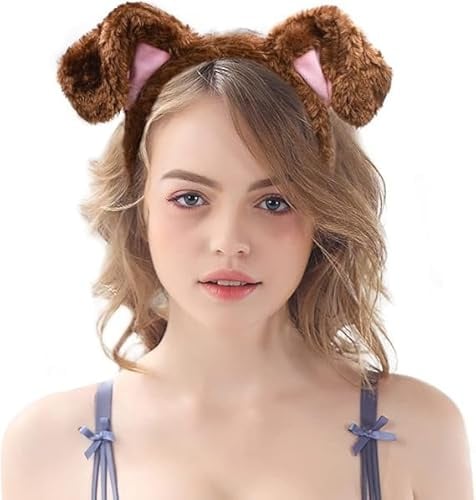 LUYANFX Plüsch Tier Ohren Stirnband Tier Haarreif mit Ohren, Tierohren Kopfbedeckung Cartoon Tierohren Haarschmuck, Kopfschmuck, Niedliche Cosplay Kostüm Zubehör für Karneval, Fasching, Mottoparty