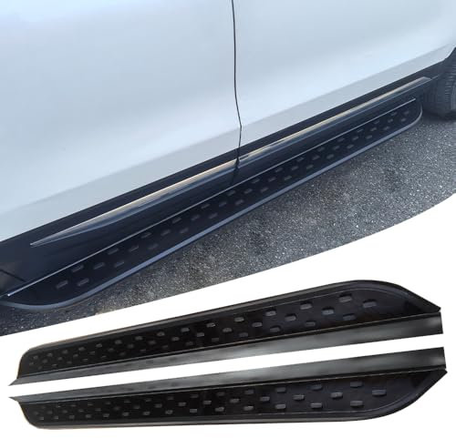 Lot de 2 marchepieds latéraux pour Ford Ranger 2019-2022 - Marchepied carré en aluminium - Noir